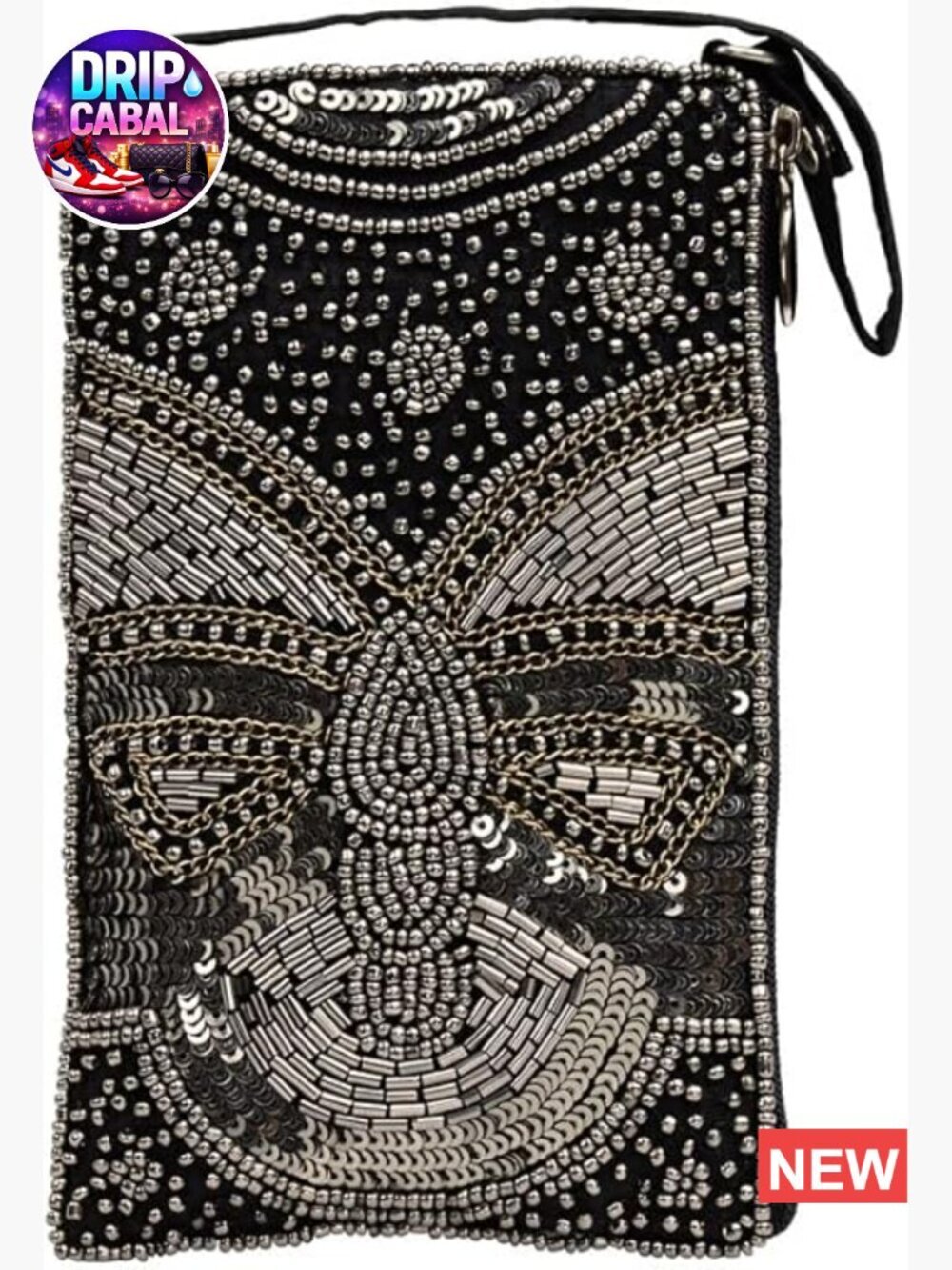 Hand Beaded Crossbody Wristlet Beaded Floral Smart Phone Bag